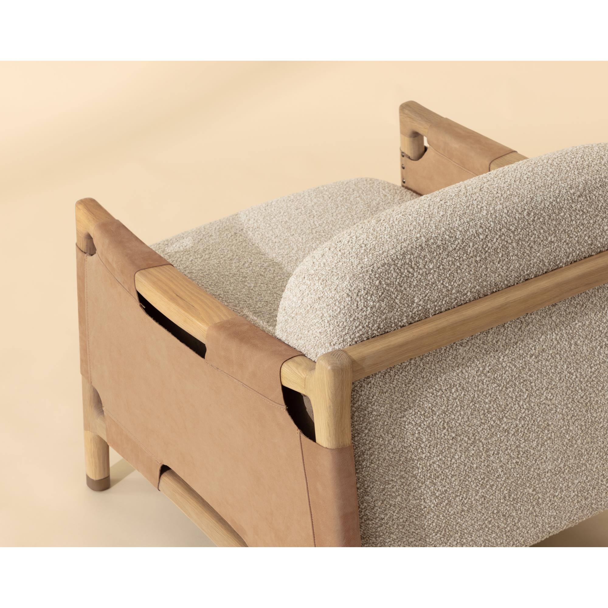 Calloway Lounge Chair - Light Oak - Santa Cruz Oatmeal / Nubuck Tan Leather - Image 10