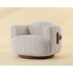 Tadeo Swivel Armchair - Warm Brown - Dove Cream 112269 112269 TADEO SWIVEL ARMCHAIR WARM BROWN DOVE CREAM