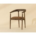 Valmont Dining Armchair - Milliken Cognac 112287 112287 VALMONT DINING ARMCHAIR MILLIKEN COGNAC