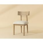 Florian Dining Chair - Light Oak - Geralt Linen 112352 112352 FLORIAN DINING CHAIR LIGHT OAK GERALT LINEN