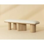 Hiro Bench - Light Oak - Geralt Linen 112354 112354 HIRO BENCH LIGHT OAK GERALT LINEN