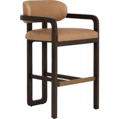 Madrone Barstool - Brown - Ludlow Sesame Leather