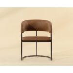 Marris Dining Armchair - Gunmetal - Milliken Cognac 112391 112391 MARRIS DINING ARMCHAIR GUNMETAL MILLIKEN COGNAC 1