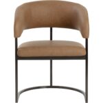 Marris Dining Armchair - Gunmetal - Milliken Cognac 112391 112391 MARRIS DINING ARMCHAIR GUNMETAL MILLIKEN COGNAC 21