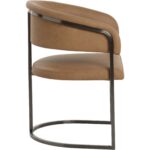 Marris Dining Armchair - Gunmetal - Milliken Cognac 112391 112391 MARRIS DINING ARMCHAIR GUNMETAL MILLIKEN COGNAC 22