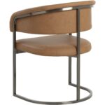 Marris Dining Armchair - Gunmetal - Milliken Cognac 112391 112391 MARRIS DINING ARMCHAIR GUNMETAL MILLIKEN COGNAC 23