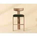 Horton Barstool - Rustic Oak - Forest Green 112396 112396 HORTON BARSTOOL RUSTIC OAK FOREST GREEN 1