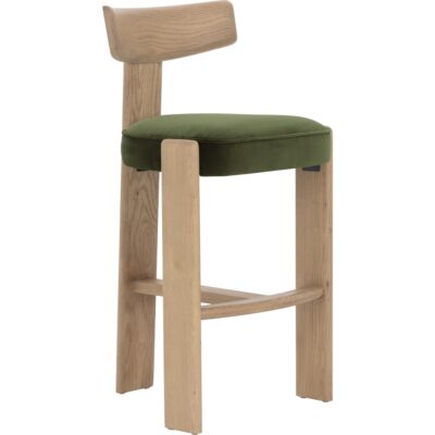 Horton Barstool - Rustic Oak - Forest Green