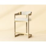 Beaumont Counter Stool - Antique Brass - Rhea Light Barley 112400 112400 BEAUMONT COUNTER STOOL ANTIQUE BRASS RHEA LIGHT BARLEY