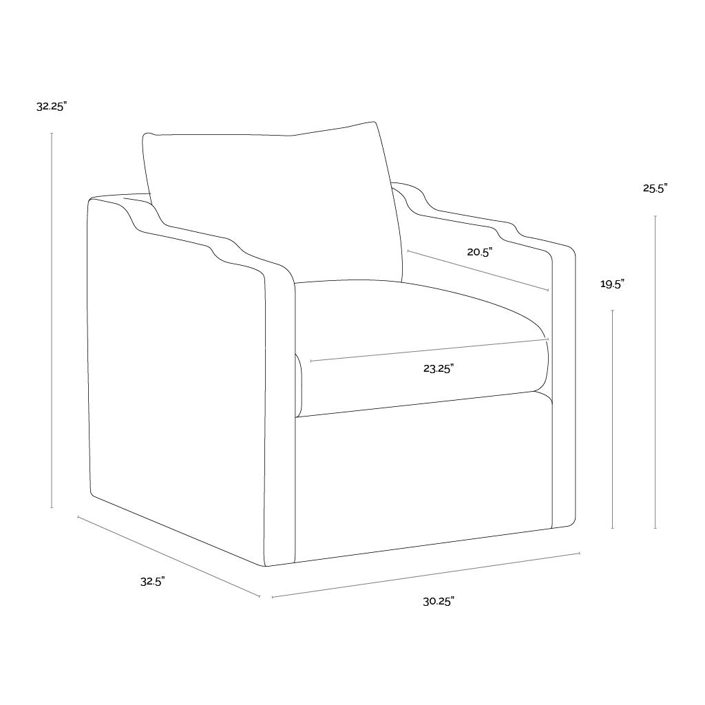 Roosevelt Swivel Lounge Chair - Gifford Script 6 Roosevelt Swivel Lounge Chair - Gifford Script - Image 6