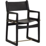 Enver Dining Armchair - Carraway Black Leather