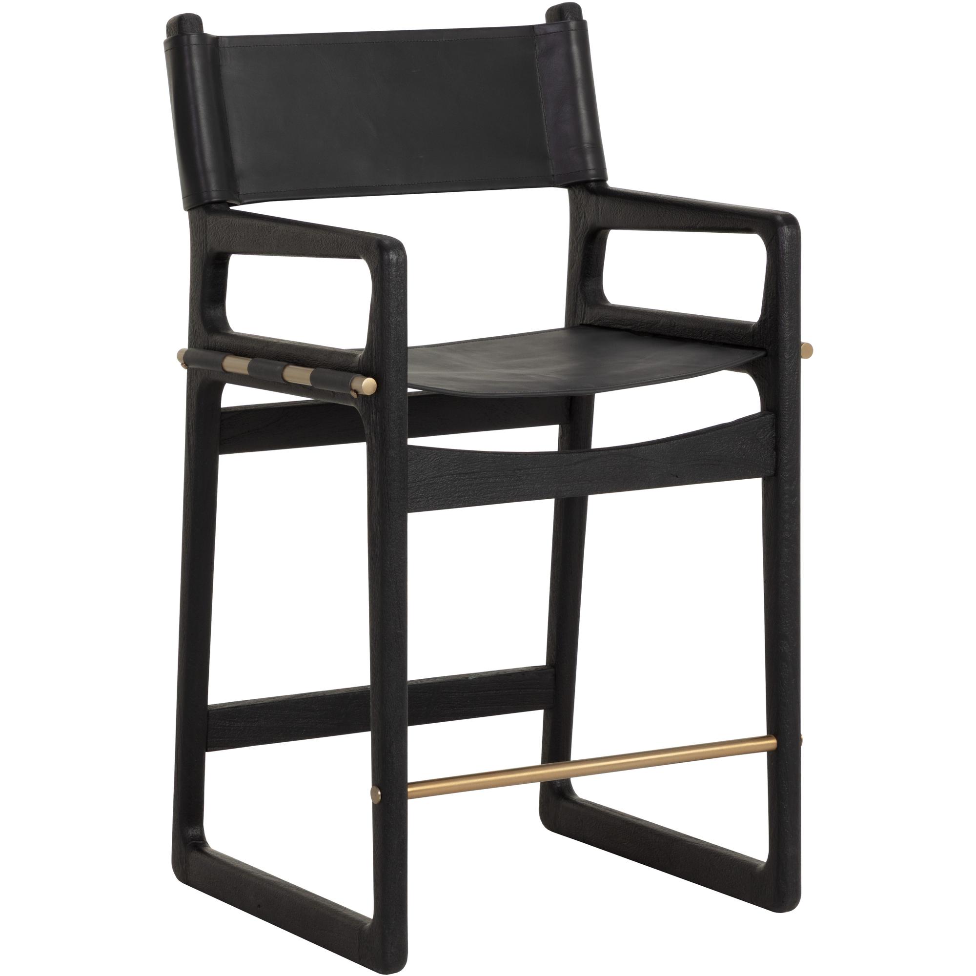 Enver Counter Stool - Carraway Black Leather 1 Enver Counter Stool - Carraway Black Leather