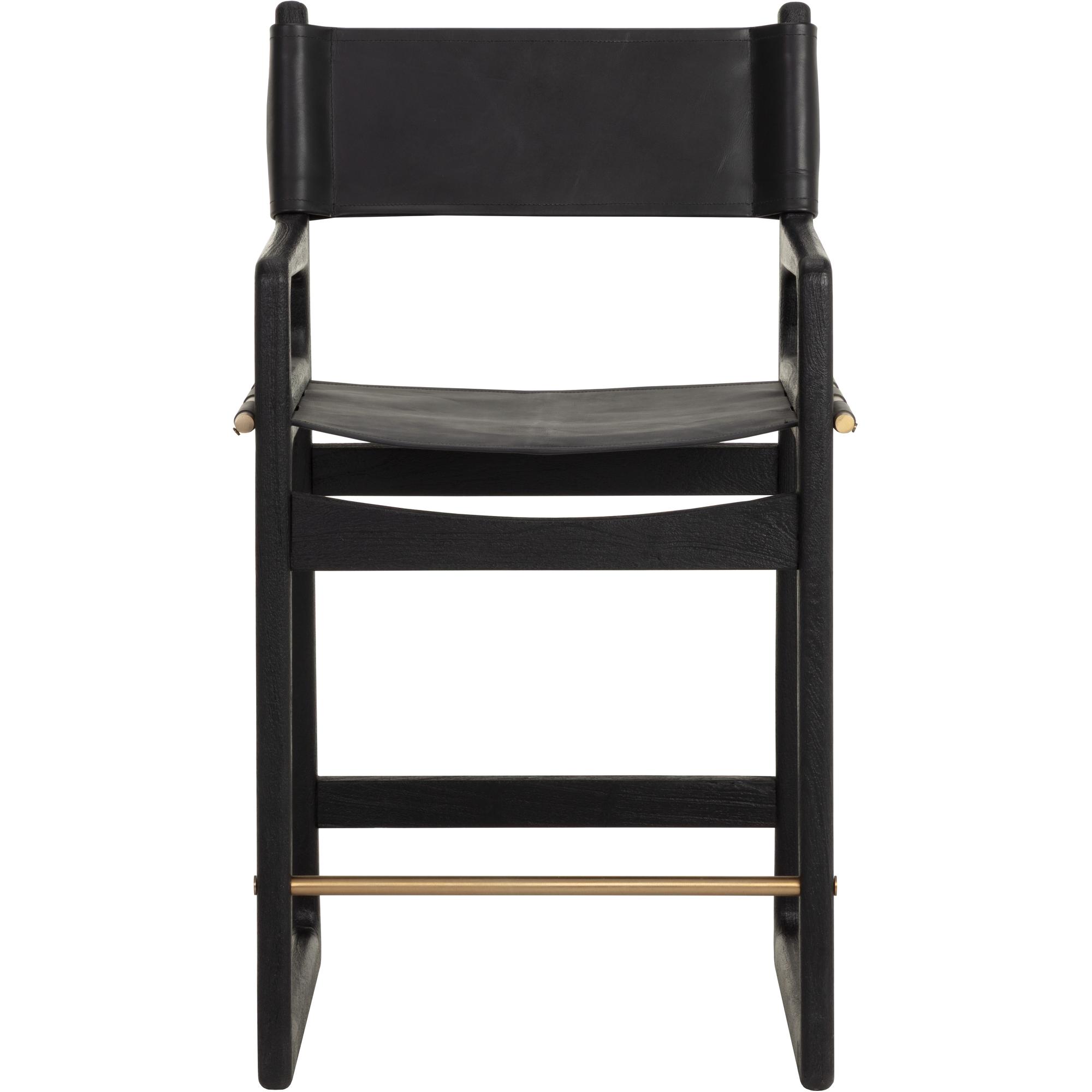 Enver Counter Stool - Carraway Black Leather 2 Enver Counter Stool - Carraway Black Leather - Image 2