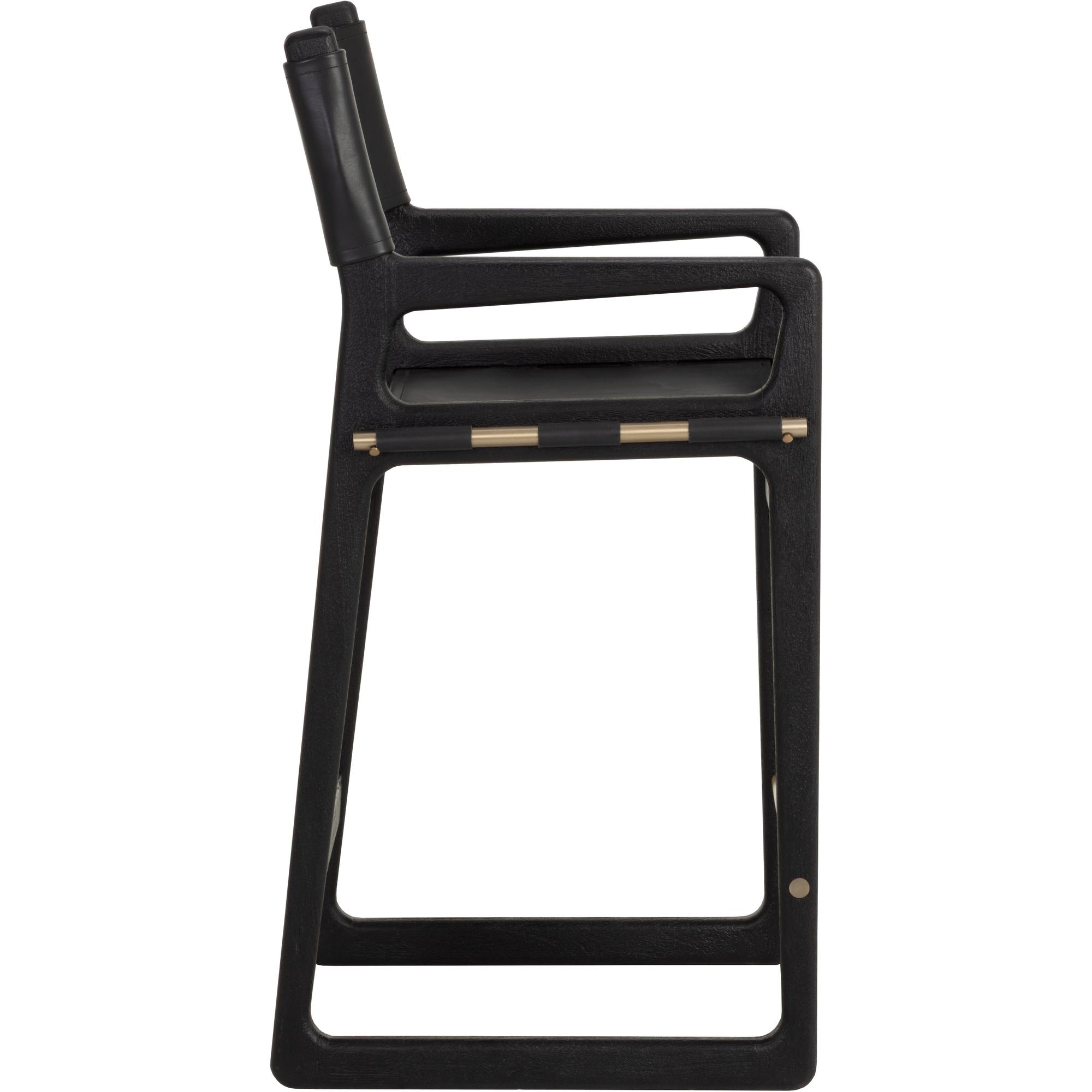 Enver Counter Stool - Carraway Black Leather 3 Enver Counter Stool - Carraway Black Leather - Image 3