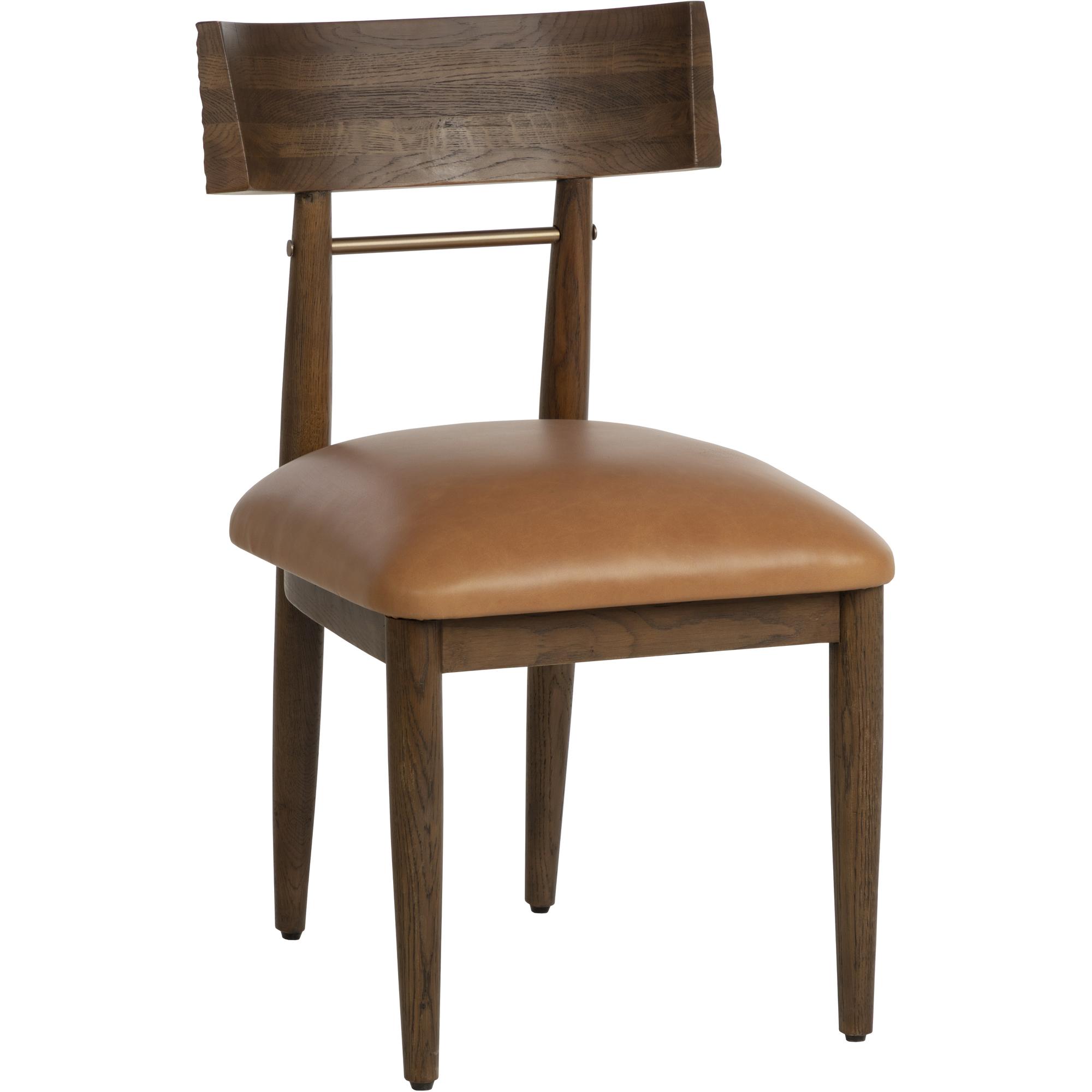 Florian Dining Chair - Chocolate - Tan Leather 1 Florian Dining Chair - Chocolate - Tan Leather