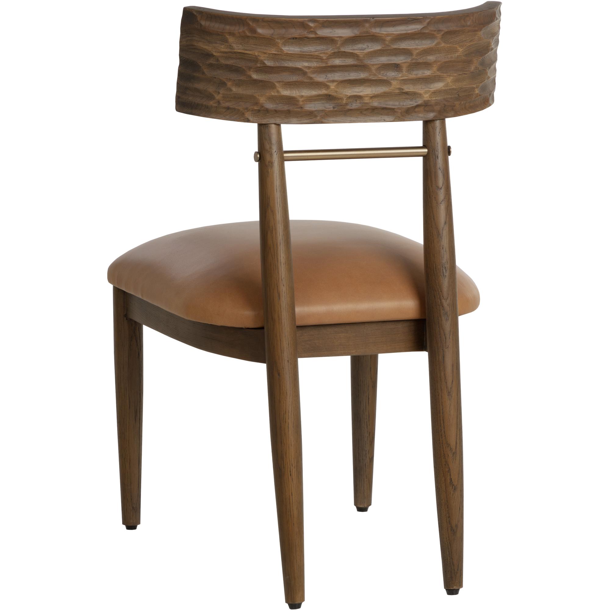 Florian Dining Chair - Chocolate - Tan Leather 4 Florian Dining Chair - Chocolate - Tan Leather - Image 4