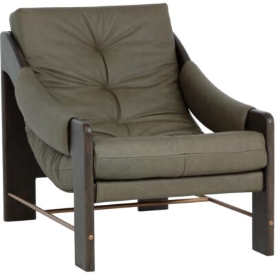 Rafferty Lounge Chair - Brown - Ludlow Dark Olive Leather
