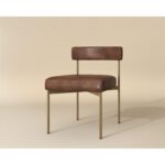 Seneca Dining Chair - Antique Brass - Bravo Cognac 112566 112566 SENECA DINING CHAIR ANTIQUE BRASS BRAVO COGNAC