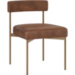 Seneca Dining Chair - Antique Brass - Bravo Cognac 112566 112566 SENECA DINING CHAIR ANTIQUE BRASS BRAVO COGNAC 20