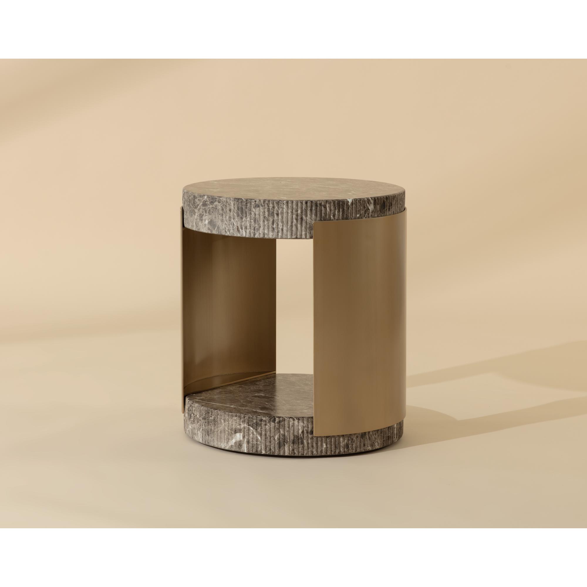 Cavette End Table - Marble Look - Dark Emperador 7 Cavette End Table - Marble Look - Dark Emperador - Image 7