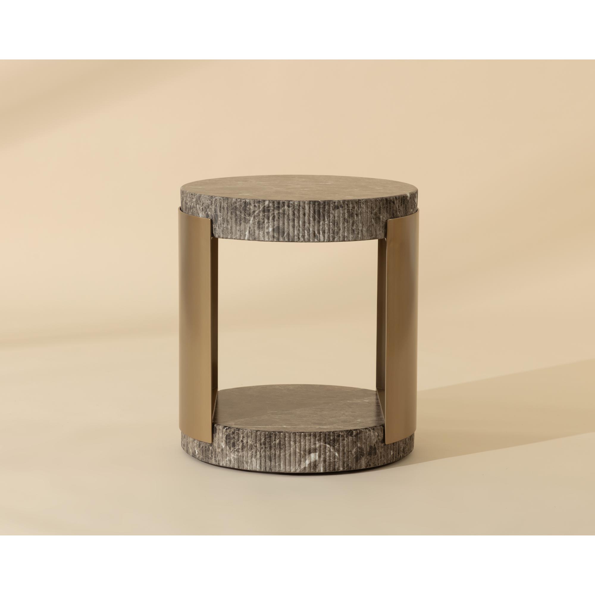 Cavette End Table - Marble Look - Dark Emperador 8 Cavette End Table - Marble Look - Dark Emperador - Image 8
