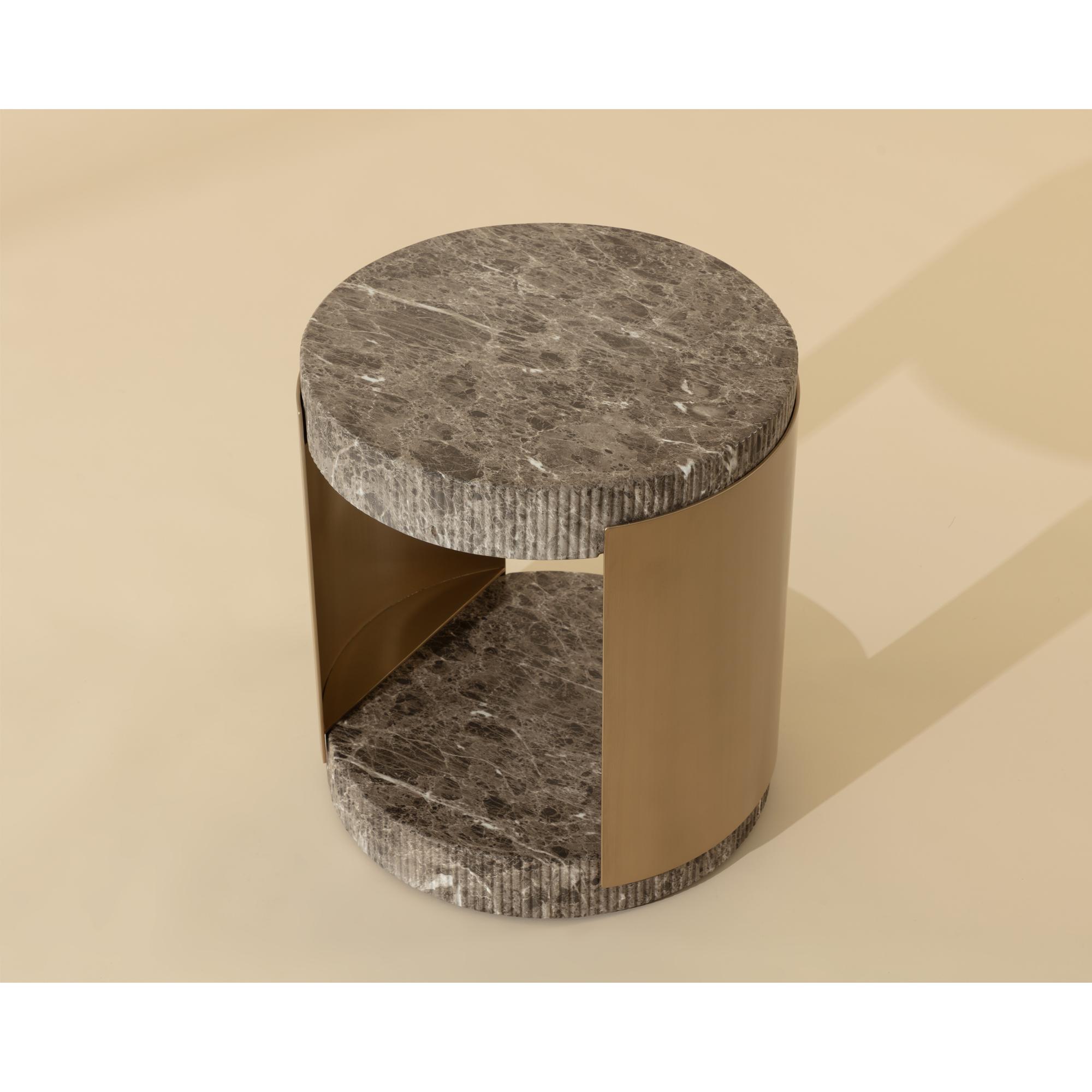 Cavette End Table - Marble Look - Dark Emperador 9 Cavette End Table - Marble Look - Dark Emperador - Image 9
