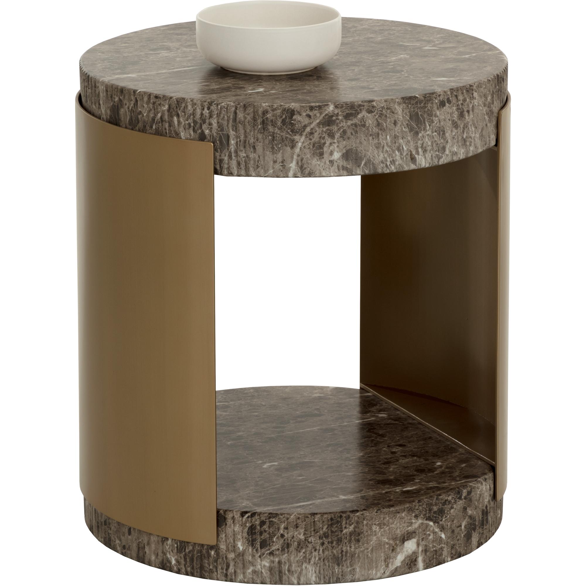 Cavette End Table - Marble Look - Dark Emperador 1 Cavette End Table - Marble Look - Dark Emperador