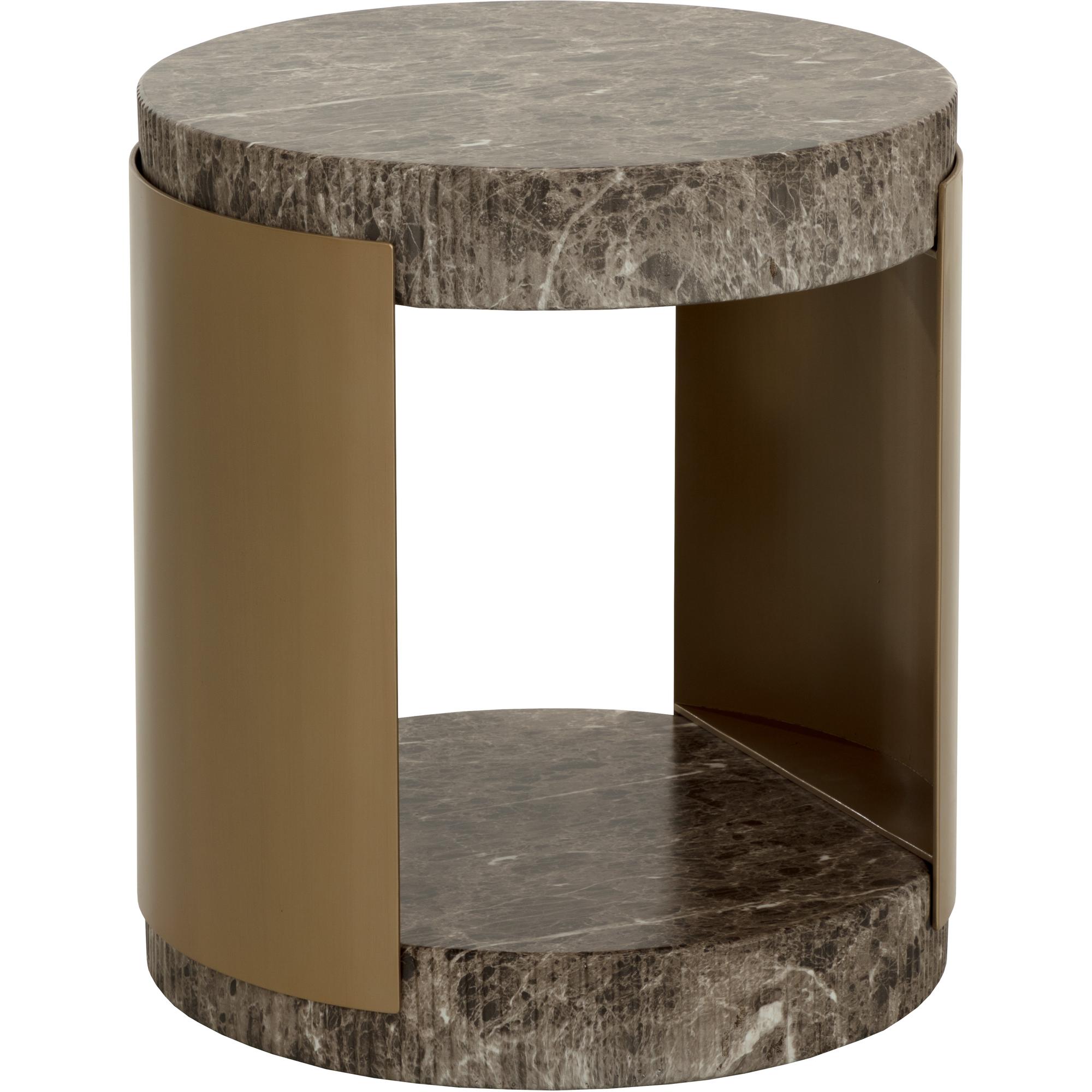 Cavette End Table - Marble Look - Dark Emperador 2 Cavette End Table - Marble Look - Dark Emperador - Image 2