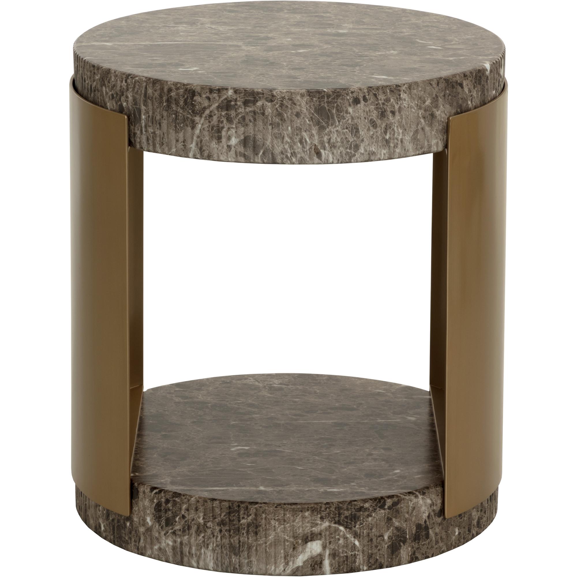 Cavette End Table - Marble Look - Dark Emperador 3 Cavette End Table - Marble Look - Dark Emperador - Image 3
