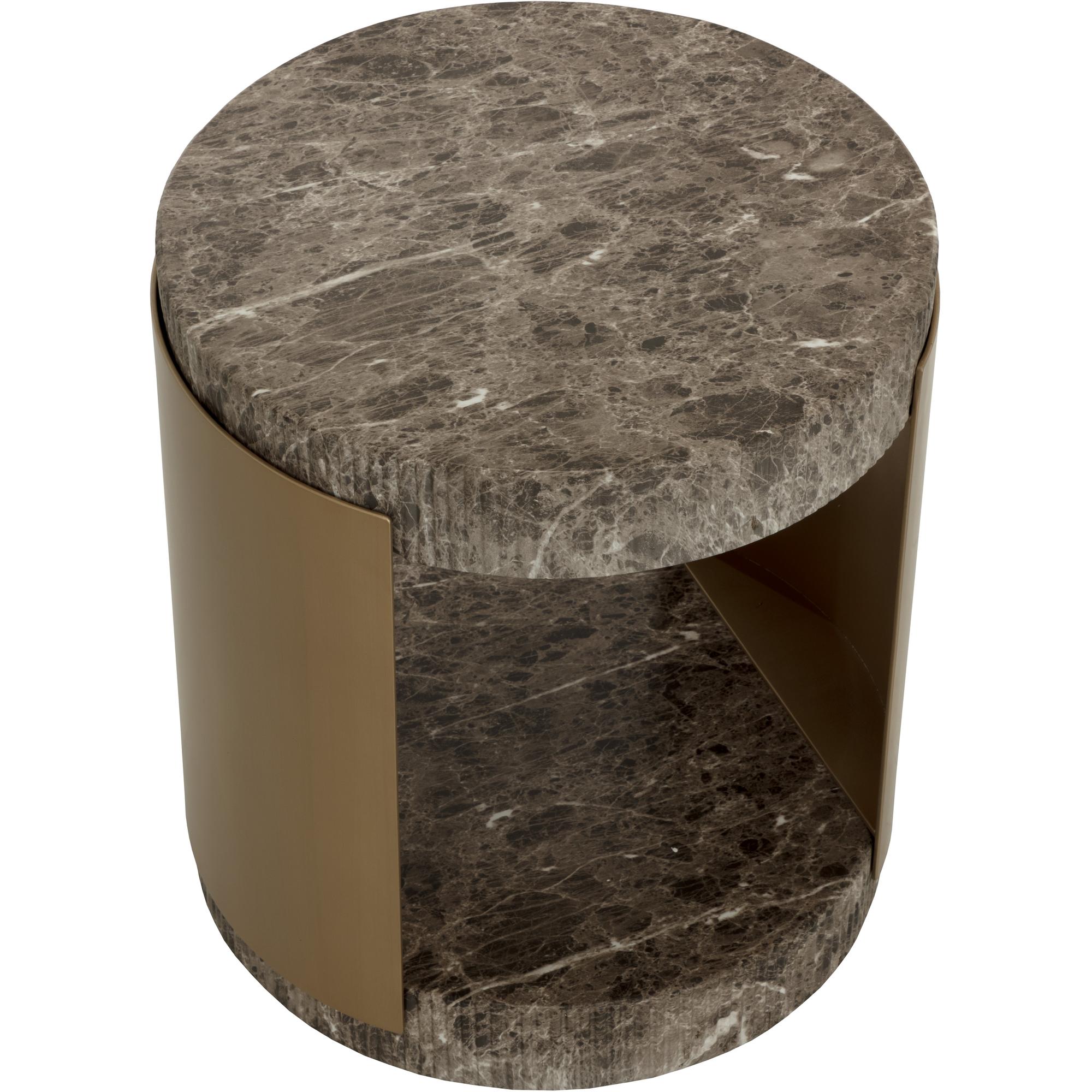 Cavette End Table - Marble Look - Dark Emperador 5 Cavette End Table - Marble Look - Dark Emperador - Image 5