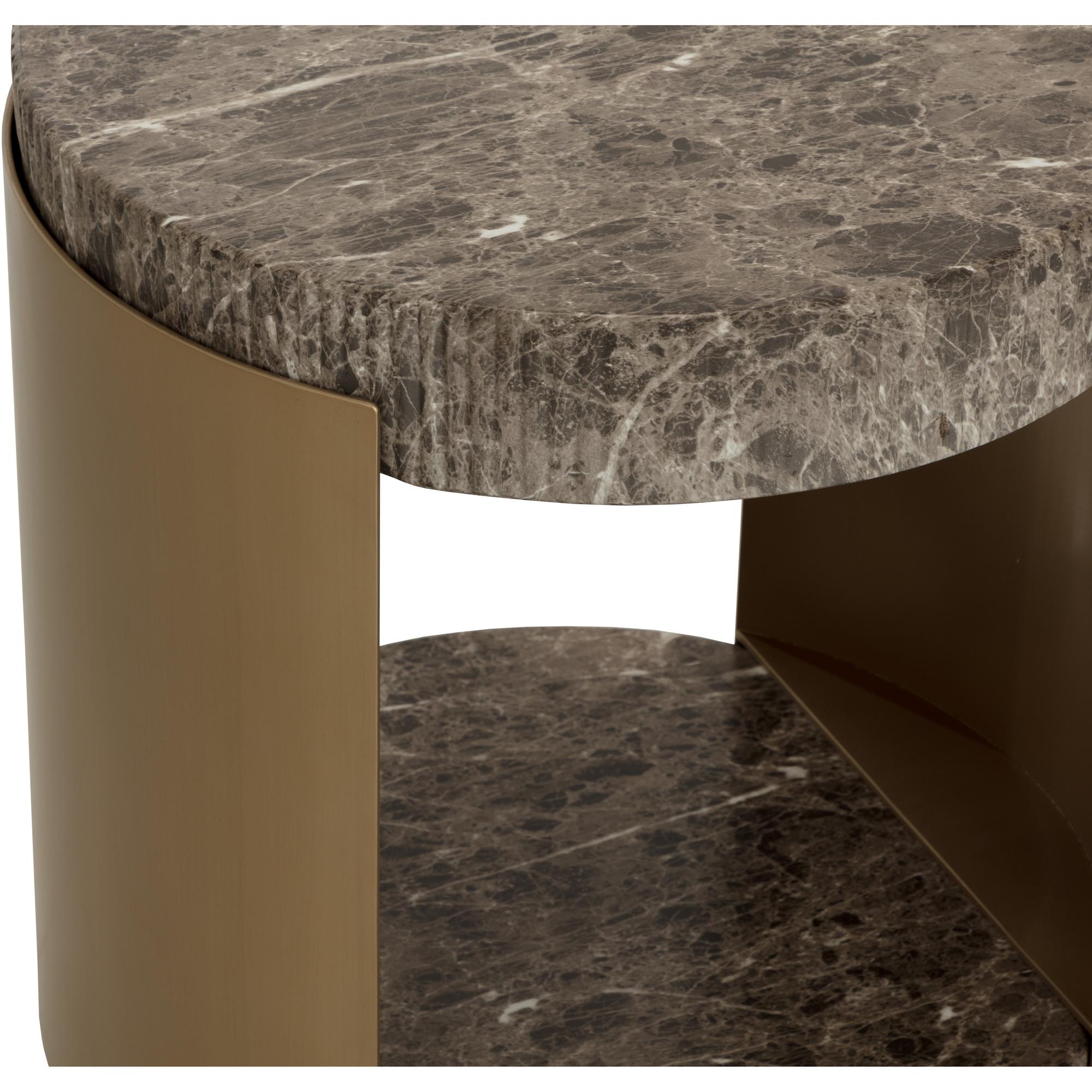 Cavette End Table - Marble Look - Dark Emperador 6 Cavette End Table - Marble Look - Dark Emperador - Image 6