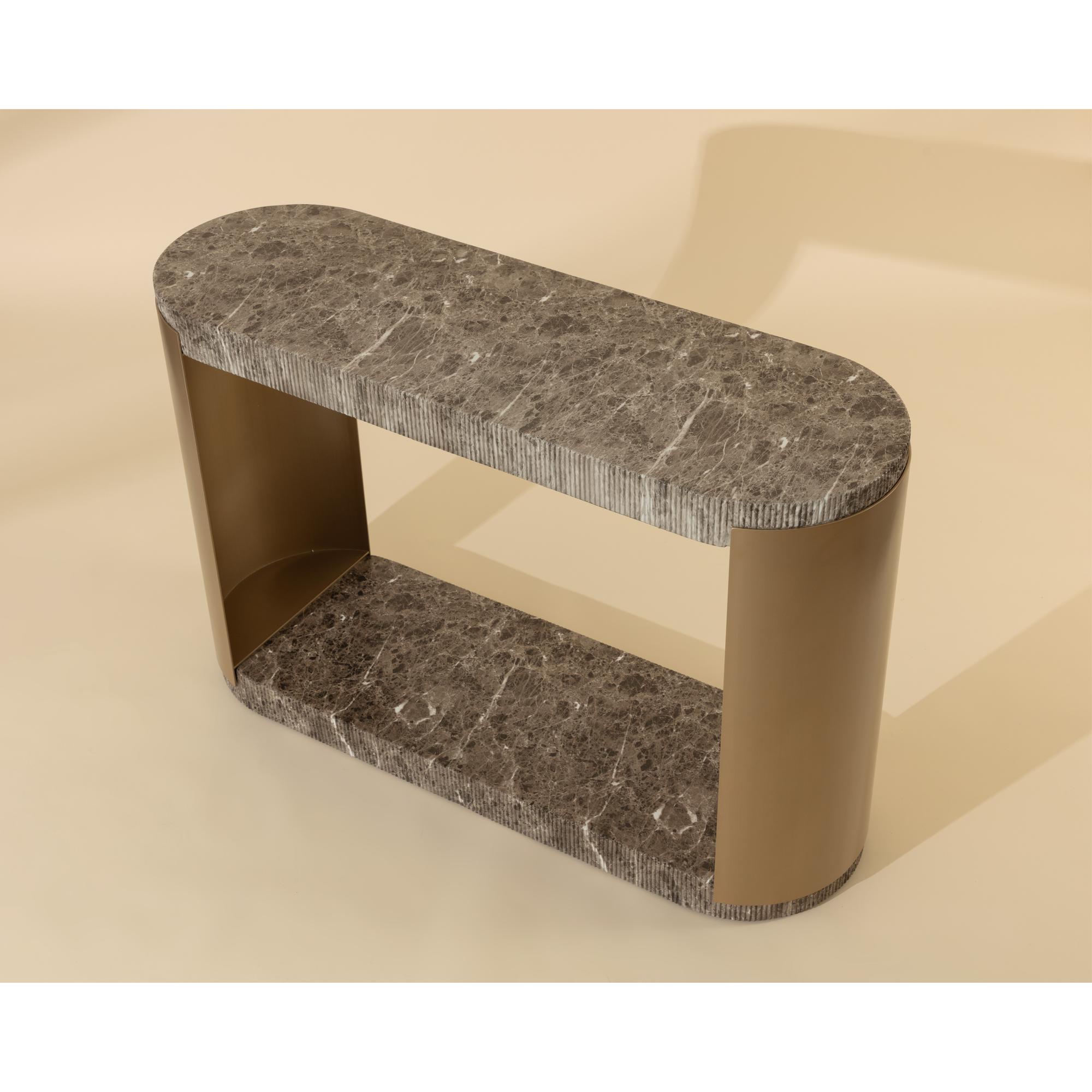 Cavette Console Table - Marble Look - Dark Emperador 8 Cavette Console Table - Marble Look - Dark Emperador - Image 8