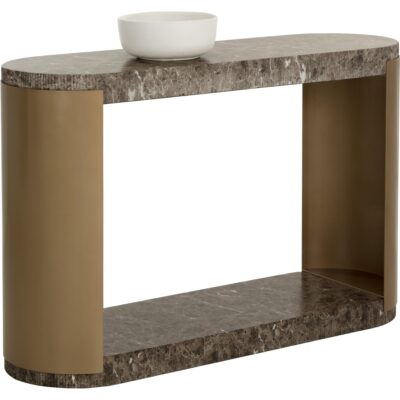 Cavette Console Table - Marble Look - Dark Emperador
