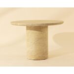 Riva Dining Table - Travertine Look - Natural - 43" 112716 112716 RIVA DINING TABLE TRAVERTINE LOOK 43
