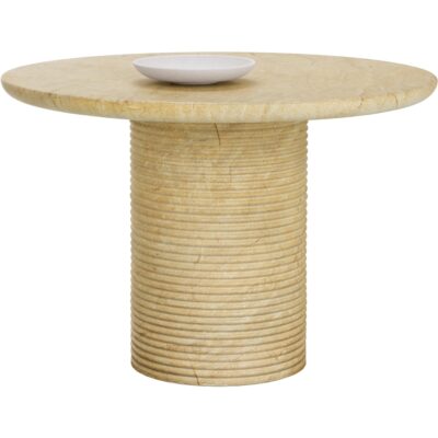 Riva Dining Table - Travertine Look - Natural - 43"