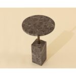 Mizani End Table - Marble Look - Dark Emperador 112723 112723 MIZANI END TABLE MARBLE LOOK DARK EMPERADOR 2