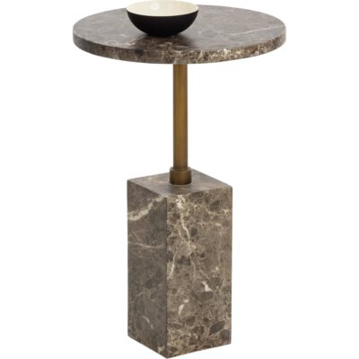 Mizani End Table - Marble Look - Dark Emperador