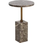 Mizani End Table - Marble Look - Dark Emperador 112723 112723 MIZANI END TABLE MARBLE LOOK DARK EMPERADOR 21