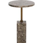 Mizani End Table - Marble Look - Dark Emperador 112723 112723 MIZANI END TABLE MARBLE LOOK DARK EMPERADOR 22