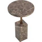 Mizani End Table - Marble Look - Dark Emperador 112723 112723 MIZANI END TABLE MARBLE LOOK DARK EMPERADOR 23