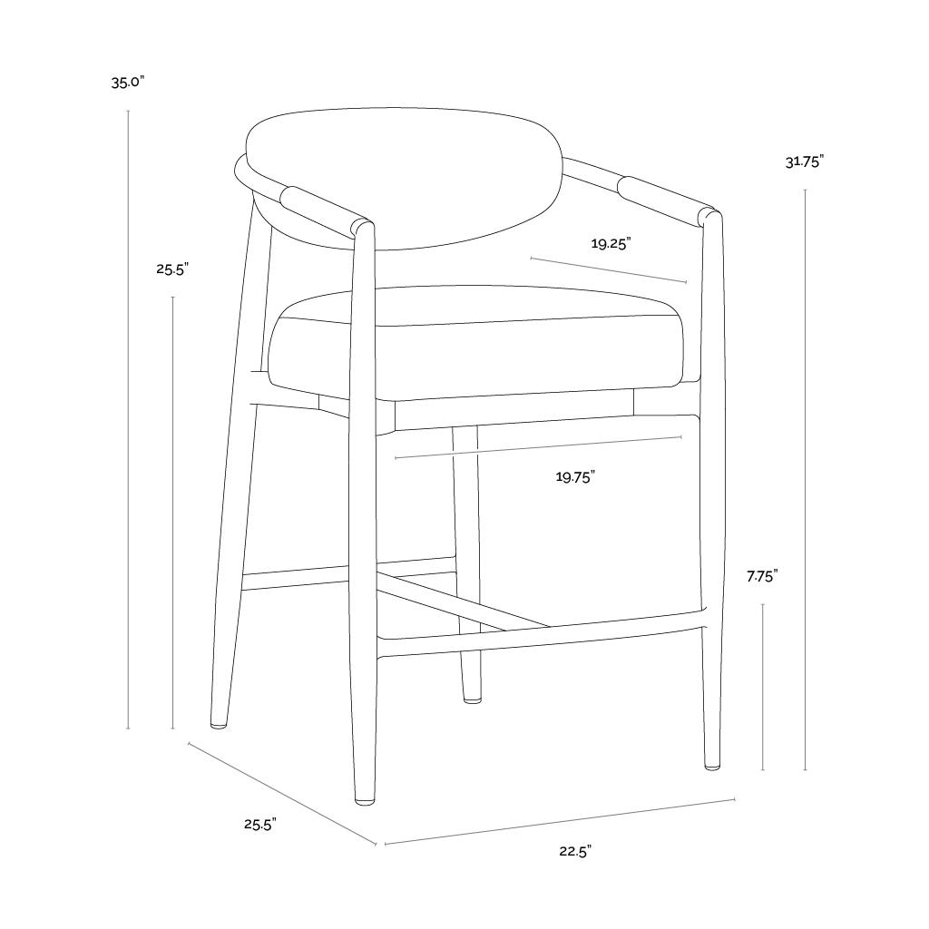 Marita Counter Stool - Louis Cream 7 Marita Counter Stool - Louis Cream - Image 7