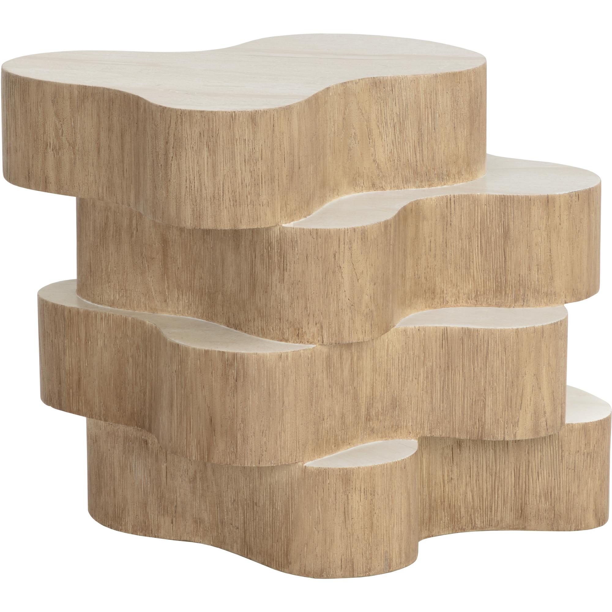 Geddes Side Table - Travertine Look - Cream 2 Geddes Side Table - Travertine Look - Cream - Image 2