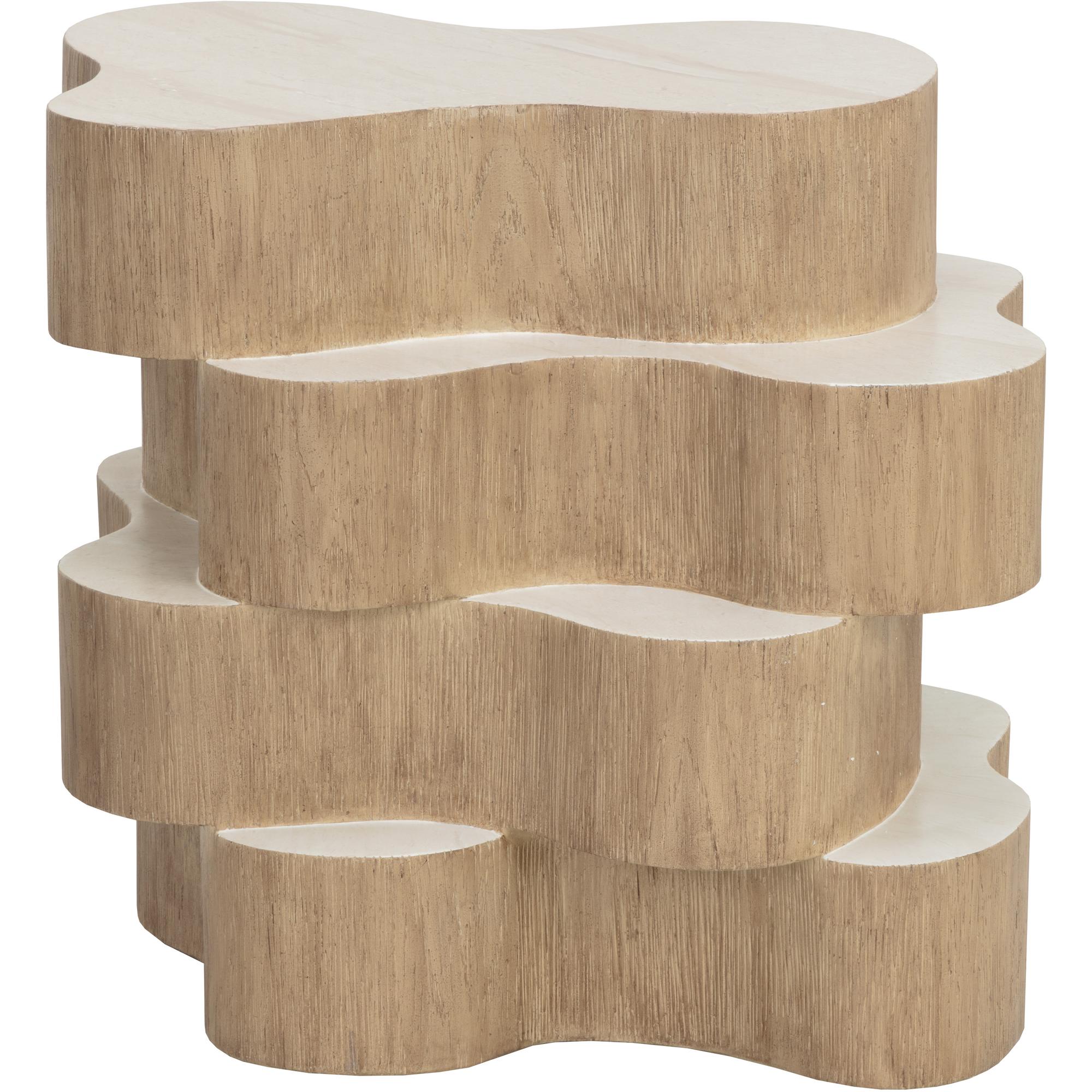 Geddes Side Table - Travertine Look - Cream 3 Geddes Side Table - Travertine Look - Cream - Image 3