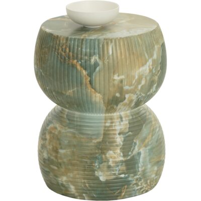 Gemina End Table - Marble Look - Jade Onyx