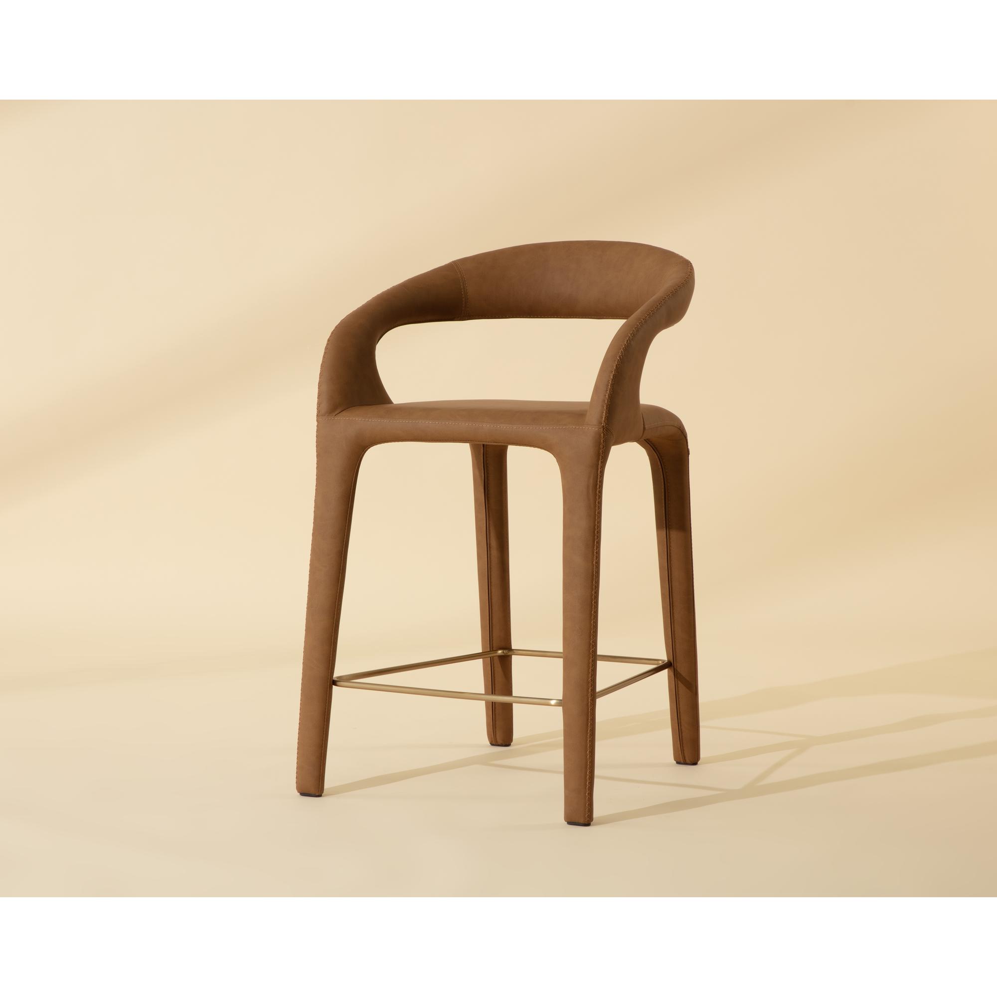 Atika Counter Stool - Milliken Cognac 6 Atika Counter Stool - Milliken Cognac - Image 6