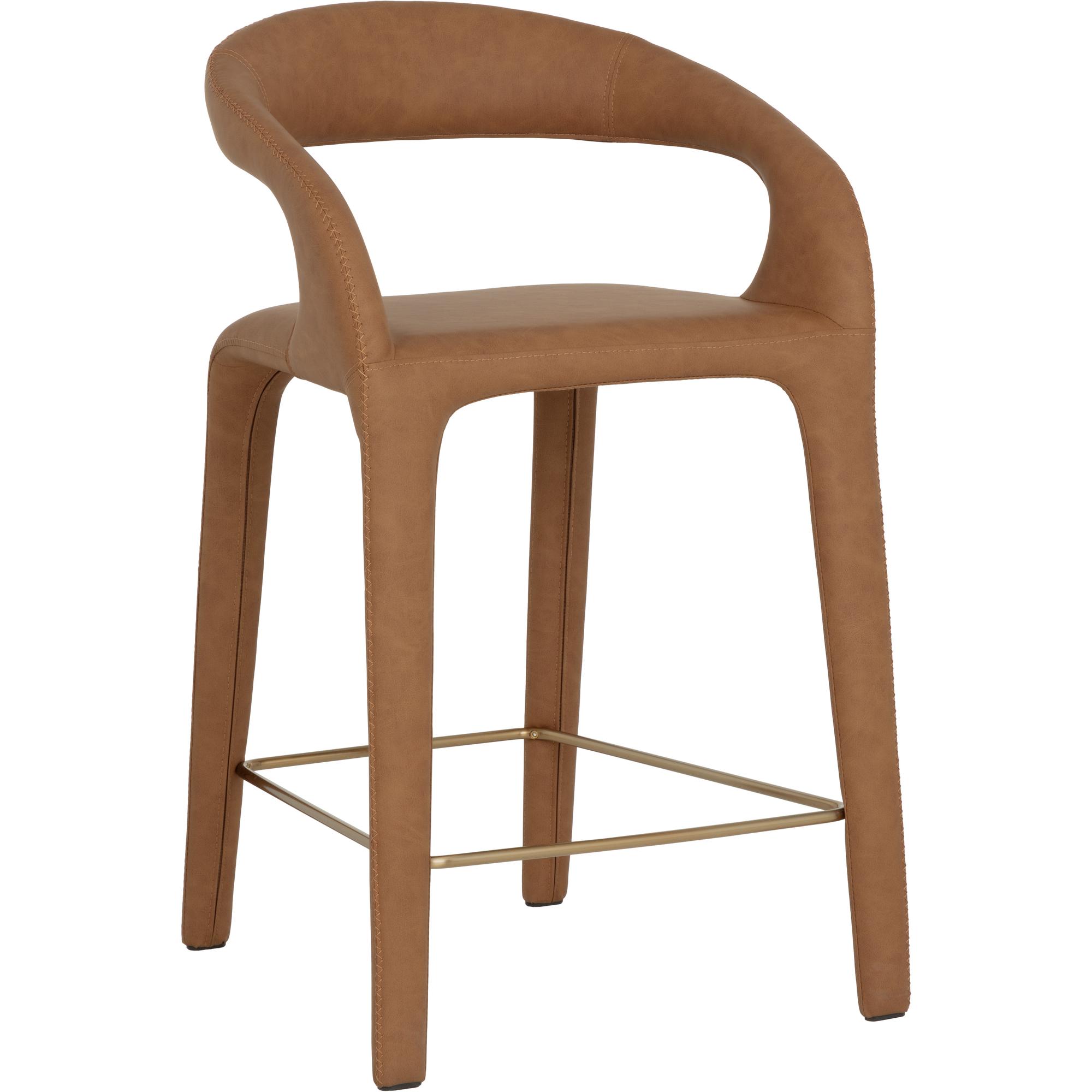 Atika Counter Stool - Milliken Cognac 1 Atika Counter Stool - Milliken Cognac
