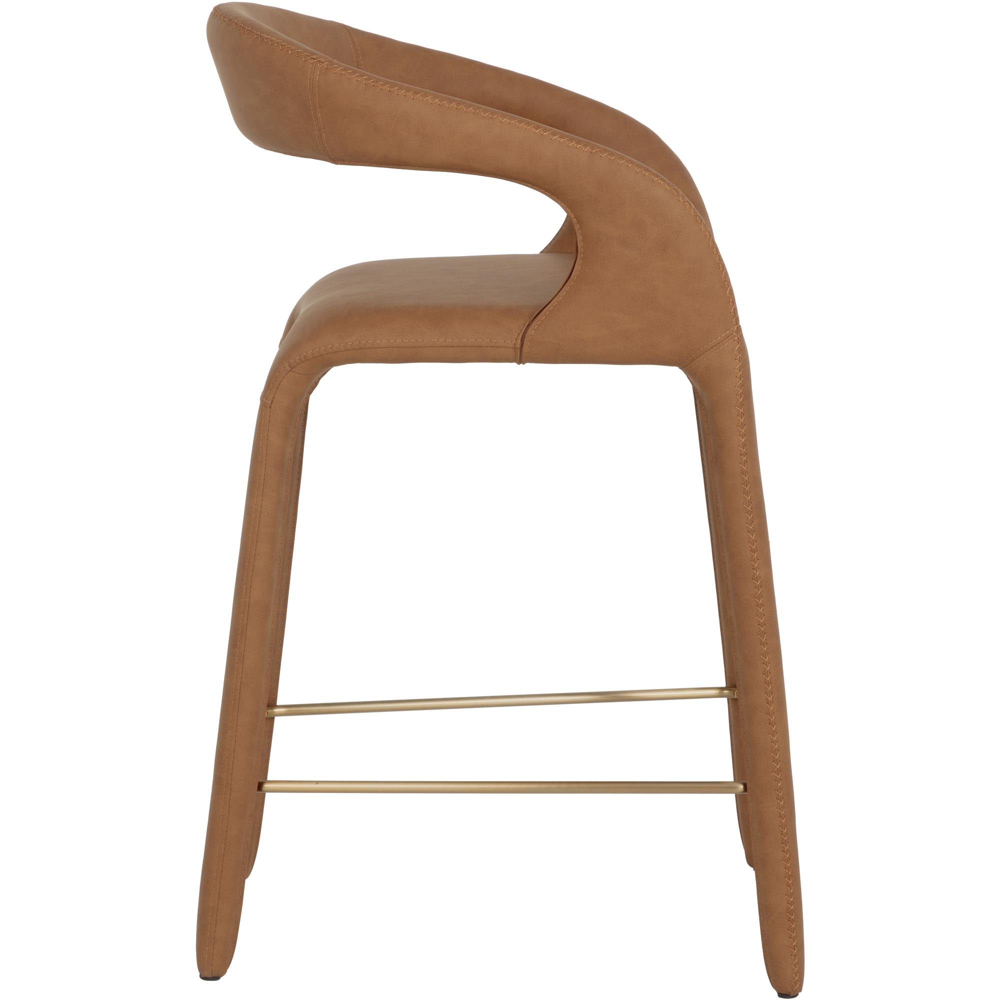 Atika Counter Stool - Milliken Cognac 3 Atika Counter Stool - Milliken Cognac - Image 3