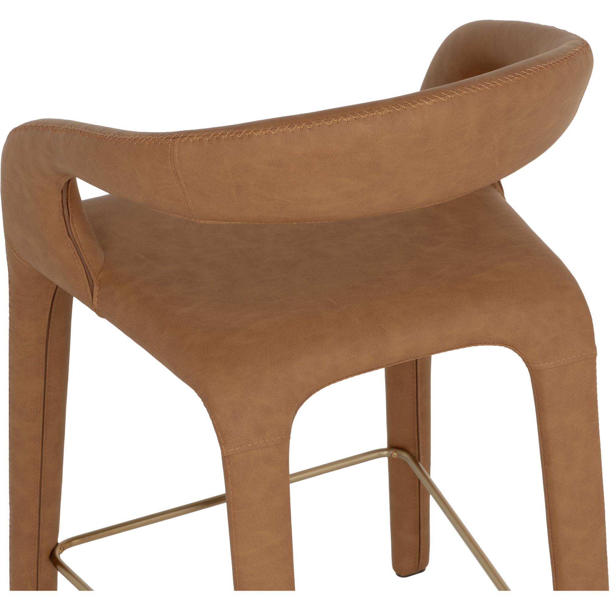 Atika Counter Stool - Milliken Cognac 5 Atika Counter Stool - Milliken Cognac - Image 5