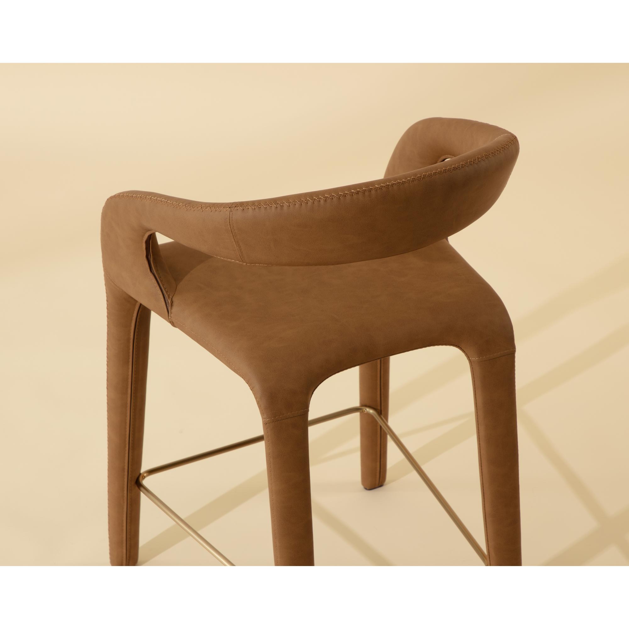 Atika Counter Stool - Milliken Cognac 8 Atika Counter Stool - Milliken Cognac - Image 8