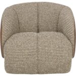 Camie Swivel Lounge Chair - Torched Meringue / Cognac Leather 112768 112768 CAMIE SWIVEL LOUNGE CHAIR TORCHED MERINGUE COGNAC LEATHER 21